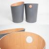 Kazai. Design Wastebasket “Bennet” | Unique Design for Office, Bedroom, Kids’ Room & More | Real Wood Veneer | Dark Gray view 4