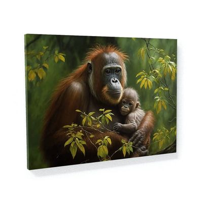 Sense Canvas Orangutan Realistic Forest 8 Canvas Art, Home Décor, Wall Art Print, Poster, Painting, Small, 16 x 12 / 1.9 cm