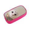 MIXMEY Owl Pencil Case, Large Capacity, 3 Compartments, Pink view 2