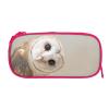 MIXMEY Owl Pencil Case, Large Capacity, 3 Compartments, Pink view 3