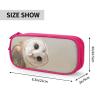 MIXMEY Owl Pencil Case, Large Capacity, 3 Compartments, Pink view 4