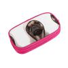 MIXMEY Pink Pencil Case with Pug Print, Large Capacity, 3 Compartments, One Size view 2