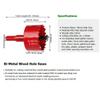 Boxonly M42 Bi-Metal Hole Saw, 65 mm, for Wood, Plastic and Aluminum view 4