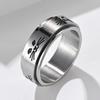 YAHOYA Stainless Steel Cat Face Spinner Ring for Women and Men view 2