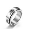 YAHOYA Stainless Steel Cat Face Spinner Ring for Women and Men view 4