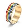 YAHOYA 316L Stainless Steel Enamel Rainbow Pride Ring, Lesbian/Gay Wedding and Engagement Ring for Men, Gift view 1