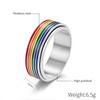 YAHOYA 316L Stainless Steel Enamel Rainbow Pride Ring, Lesbian/Gay Wedding and Engagement Ring for Men, Gift view 2