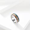 YAHOYA 316L Stainless Steel Enamel Rainbow Pride Ring, Lesbian/Gay Wedding and Engagement Ring for Men, Gift view 4
