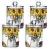 Pumpkin Golden Daisy 4-Piece Q-Tip Holders, Bathroom Organizer, Apothecary Jars view 2