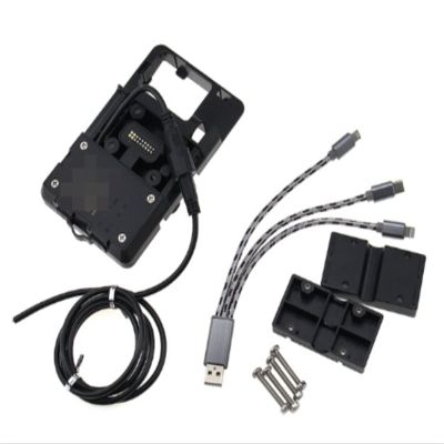 Gjsgjy Motorcycle Windshield Navigation Mount with USB Charger and Phone Holder for Yamaha TMAX 530 2017–2019 (Color: 3)