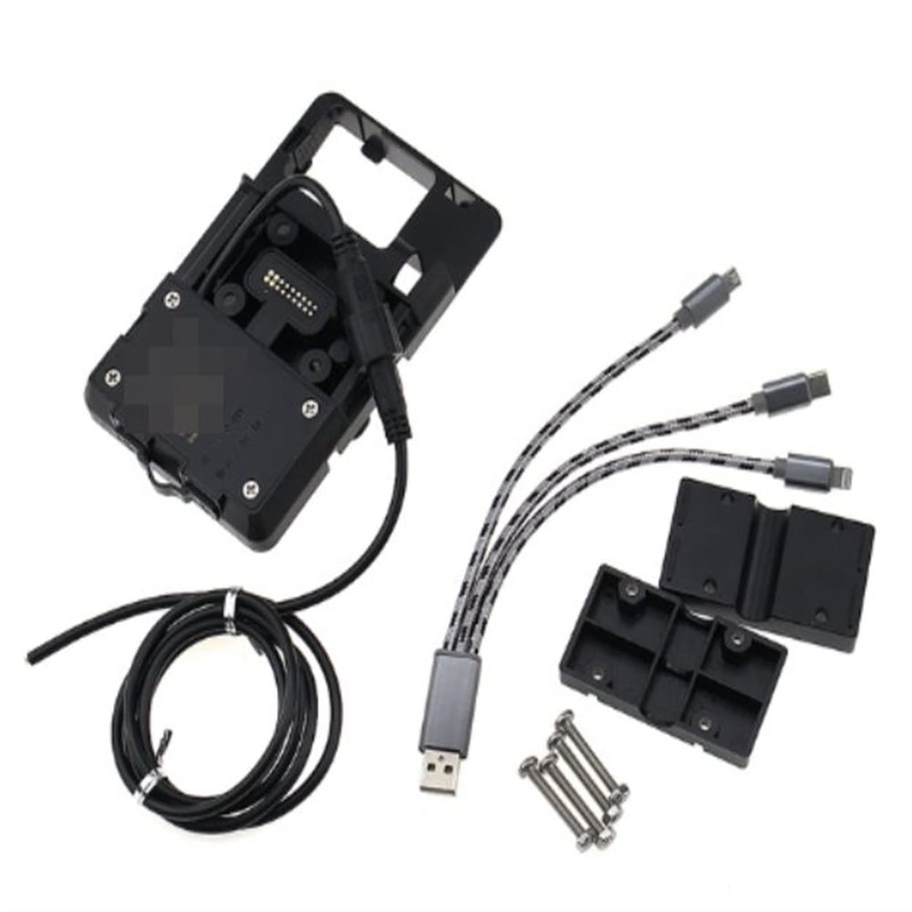 Gjsgjy Motorcycle Windshield Navigation Mount with USB Charger and Phone Holder for Yamaha TMAX 530 2017–2019 (Color: 3)