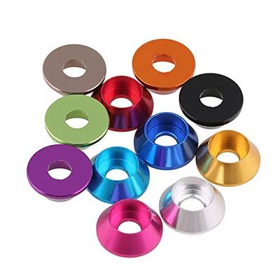Anodized Aluminum Flat Washers for Socket Head Screws M2–M6, M3, 10-Pack, Dark Blue