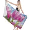 Pink Tulip Bath Towel, Soft Microfiber, 27" x 55" view 1