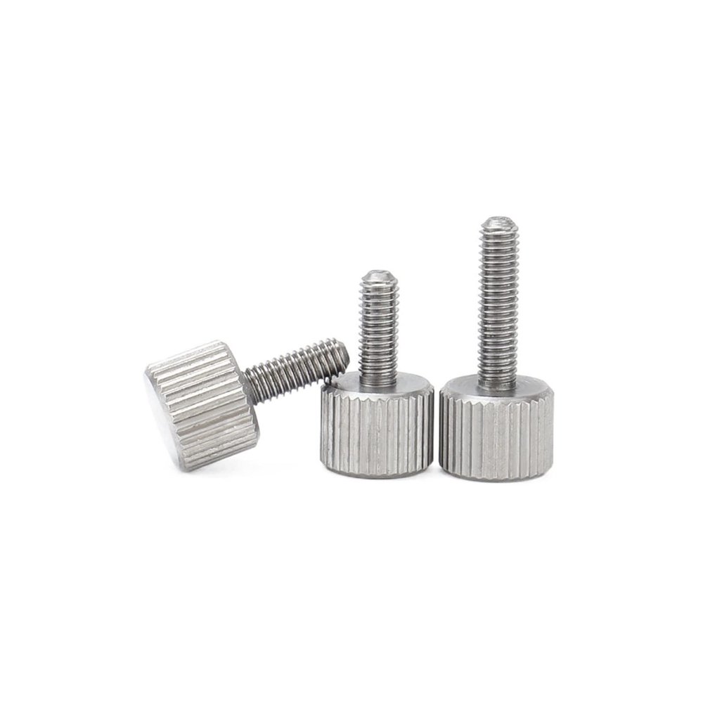 WILLWA 304 Stainless Steel Knurled Thumb Screws, Metric Thread, Knurled Head, M5, 10 mm, 5 pcs