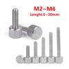 WILLWA 304 Stainless Steel Knurled Thumb Screws, Metric Thread, Knurled Head, M5, 10 mm, 5 pcs view 3
