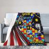Christmas Flannel Fleece Bed Throw Blanket, You'll Never Walk Alone, Autism Awareness, 60 x 50 in view 1