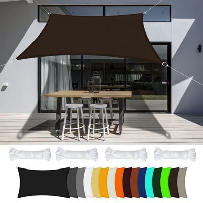 Rectangular Waterproof Shade Sail 5.5 x 7 m, Brown