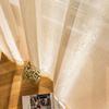 EDOSSA French Light Dreamy Shiny Tulle Curtain for Living Room, Balcony, Room Divider, Decoration, White Gauze, Window, 3, W 100 x H 200 cm, 1 Piece, 1st Rod view 2