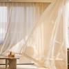 EDOSSA French Light Dreamy Shiny Tulle Curtain for Living Room, Balcony, Room Divider, Decoration, White Gauze, Window, 3, W 100 x H 200 cm, 1 Piece, 1st Rod view 4