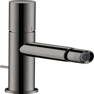 hansgrohe AXOR Uno A bidet faucet, single lever, 124 mm, with handle and pop-up waste set, po bla vc