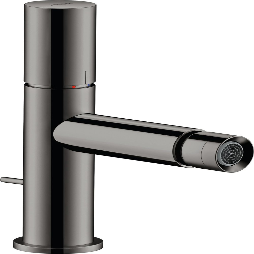 hansgrohe AXOR Uno A bidet faucet, single lever, 124 mm, with handle and pop-up waste set, po bla vc