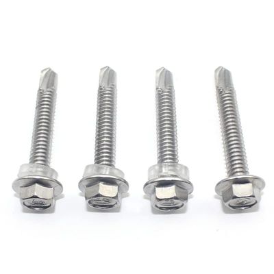 STORKY 10/20-Piece Washer-Head Hex Self-Drilling Stainless Steel Sheet Metal Screws M4.2 M4.8 M5.5 M6.3 Hardiflex Screws (Color: 50 mm, Size: M6.3, 10 Pieces)