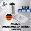 Kalitec 10x Tube Cable Lugs 25 mm M8 - 90° Copper Crimp Lugs view 2