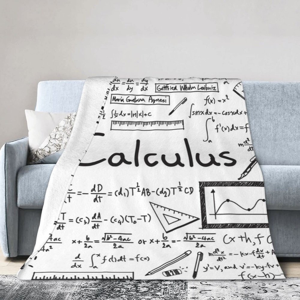 TOPUNY Math Geometry Geek Calculus Print Soft Plush Throw Blanket