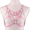 Gothic Leather and Metal Chain Headpiece Necklace for Women, Light Purple view 4