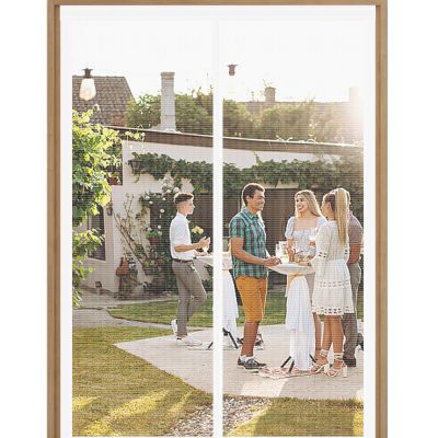 Magnetic Insect Screen Door, No-Drill Mosquito Net, Automatic Closing, 190 x 205 cm, White