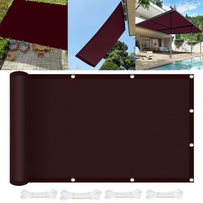 Waterproof Rectangular Shade Sail 3 x 4 m, 98% UV Protection, Burgundy