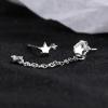 XJruixi Silver-Tone Star Tassel Zircon Drop Earrings for Women view 4