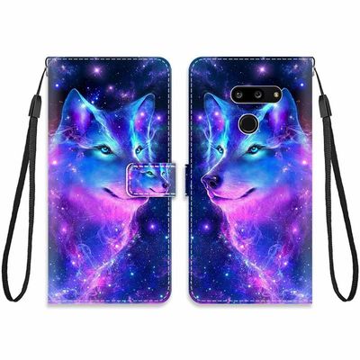 KARTXITAI Flip Wallet Case for LG G8/G8 ThinQ, PU Leather, Wolf Pattern