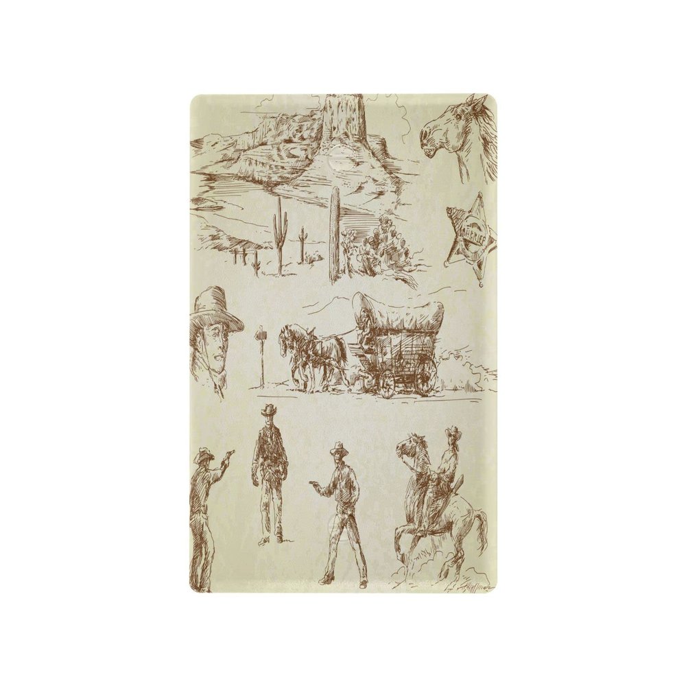 Wild West (1) Unused Blank Wall Plate Cover, Decorative Wall Plate for Home Switches, 4.5 x 2.8 in