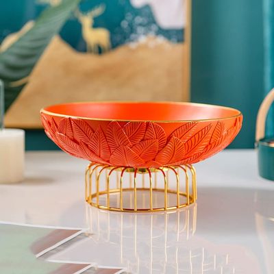 Modern Orange Fruit Bowl for Tabletop Storage