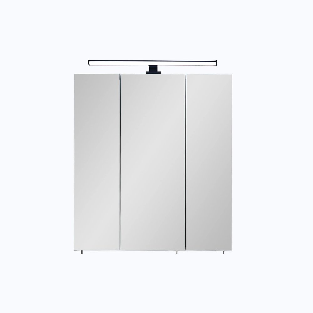 Pelipal Quickset 374 Bathroom Mirror Cabinet in Ribbeck Oak Effect with LED Lighting, 60 cm Wide