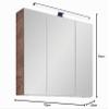 Pelipal Quickset 374 Bathroom Mirror Cabinet in Ribbeck Oak Effect with LED Lighting, 60 cm Wide view 3