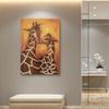 Feeby Canvas Wall Art 80 x 120 cm, African Giraffes, 1-Piece, Brown view 2