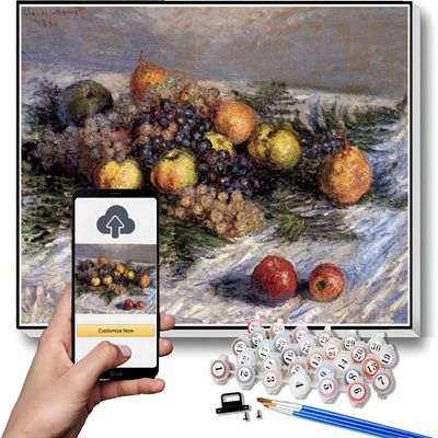 Paint by Numbers for Adults, Still Life with Pears and Grapes, Claude Monet DIY Canvas Kit