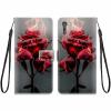 KARTXITAI Wallet Case Compatible with Sony Xperia XZ, PU Leather Flip Cover with Card Slots, Cash Pocket, Stand Function and Magnetic Closure, Red Roses/Fire view 1