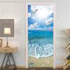 3D Self-Adhesive Door Wallpaper, Beach, Sun and Seascape, 95 x 215 cm view 2
