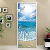 3D Self-Adhesive Door Wallpaper, Beach, Sun and Seascape, 95 x 215 cm view 3