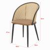 [en.casa] Gagnef Dining Chairs, Set of 2, Brown Rattan, PU Faux Leather, Black Metal Legs view 4