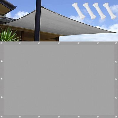 Rectangular Sun Shade Sail 5.5 x 6 m, Water- and Wind-Resistant, Tear-Resistant, Light Gray
