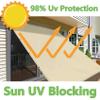 Rectangular Sun Shade Sail 5.5 x 6 m, Water- and Wind-Resistant, Tear-Resistant, Light Gray view 4