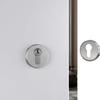 Pair of Cylinder-Hole Rosettes Compatible with Yale-Style Holes for Door Locks, Round Satin Chrome view 2