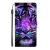 EuoDuo PU Leather Wallet Flip Case Compatible with Samsung Galaxy S10e, Purple Tiger view 1