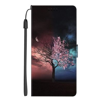 EuoDuo Compatible with Samsung Galaxy S10e PU Leather Wallet Flip Case with Card Slots, Magnetic Closure and Silicone Bumper - Flowers in the Wind