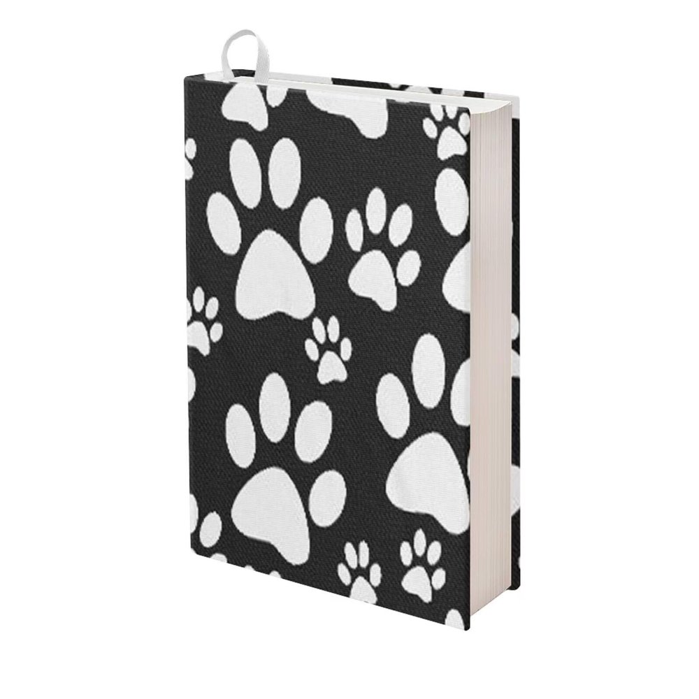 Dolyues Stretchable Book Cover with Dog Paw Print Pattern