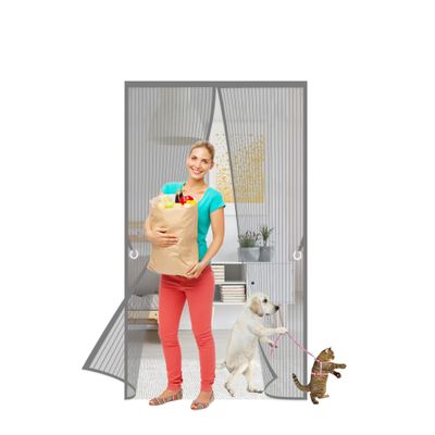 Magnetic Screen Door 130 x 200 cm, Gray, No-Drill Insect Curtain